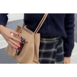 8 Other Reasons Vegan Leather Slouchy Bucket Crossbody Tan NWT